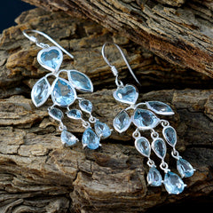 Blue-topaz-African-Lily-multiple-Dangle-Blue-925-Sterling-Silver-Earring