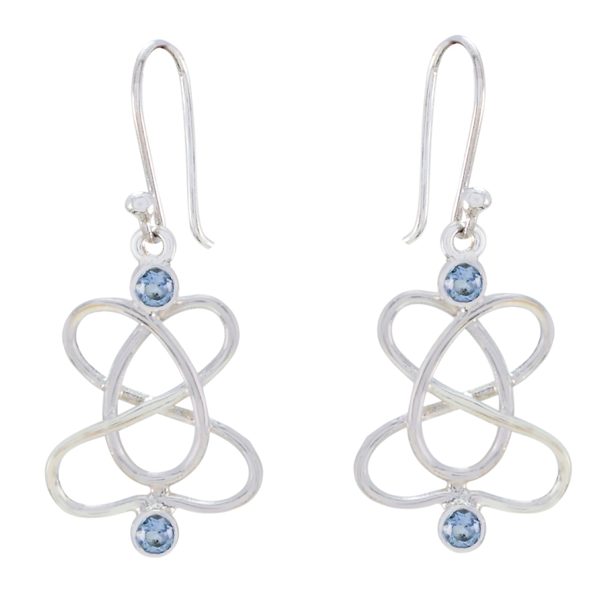 Blue-Topaz-Moroccan-Abigail-multiple-Dangle-Blue-Silver-Earring Главное изображение товара