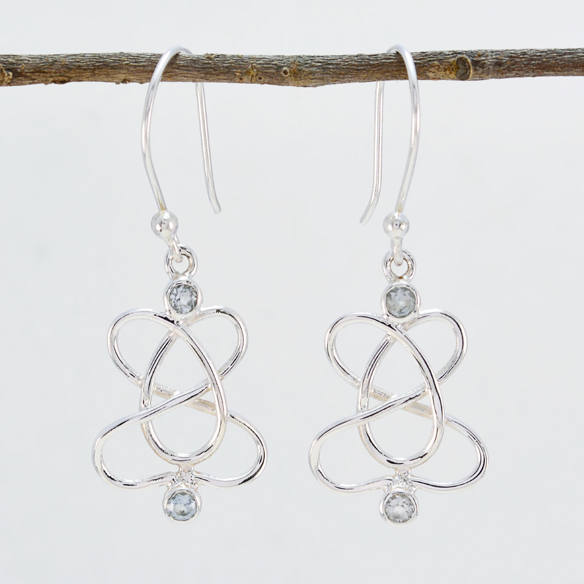 Blue Topaz Moroccan Abigail multiple Dangle Blue Silver Earring Второстепенное изображение товара