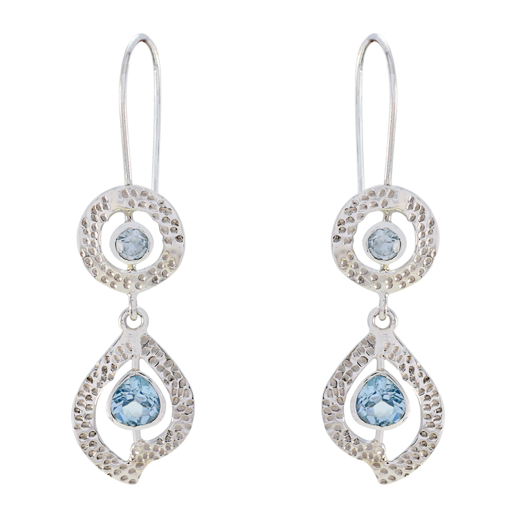 Blue-topaz-Middle-Eastern-Natalie-multiple-Dangle-Blue-Silver-Earring