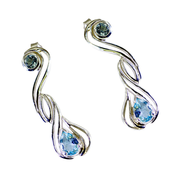 Blue-topaz-Moroccan-Grace-multiple-Stud-Blue-92.5-Silver-Earring