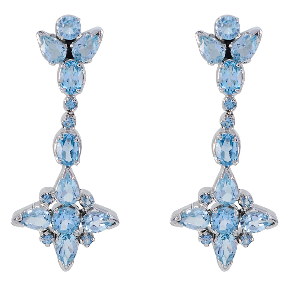 Blue-topaz-American-Skylar-multiple-Stud-Blue-925-Sterling-Silver-Earring メイン画像