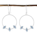 Blue-Topaz-Egyptian-Lili-Trilogy-Dangle-Blue-925-Silver-Earring