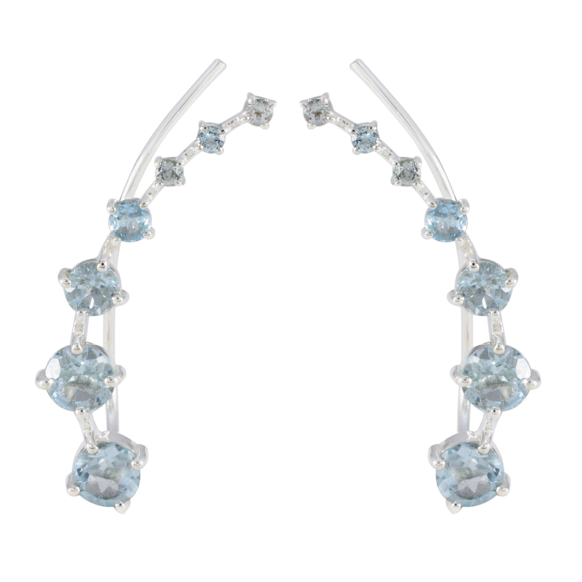 Blue-Topaz-Turkish-Nari-multiple-EarCuff-Blue-925-Sterling-Silver-Earring