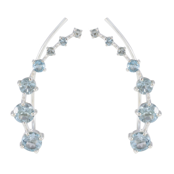 Blue-Topaz-Turkish-Nari-multiple-EarCuff-Blue-925-Sterling-Silver-Earring