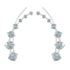 Blue-Topaz-Turkish-Nari-multiple-EarCuff-Blue-925-Sterling-Silver-Earring