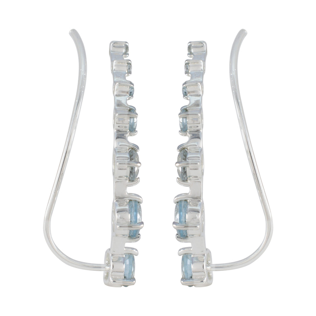 Blue-Topaz-Turkish-Nari-multiple-EarCuff-Blue-925-Sterling-Silver-Earring