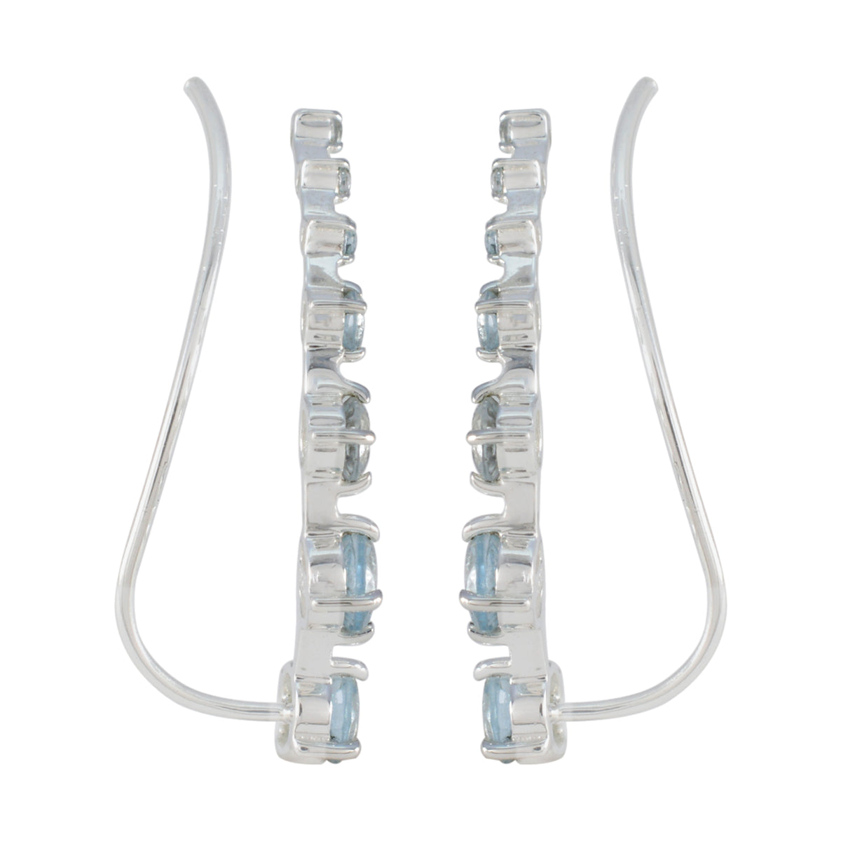 Blue-Topaz-Turkish-Nari-multiple-EarCuff-Blue-925-Sterling-Silver-Earring