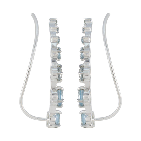 Blue-Topaz-Turkish-Nari-multiple-EarCuff-Blue-925-Sterling-Silver-Earring
