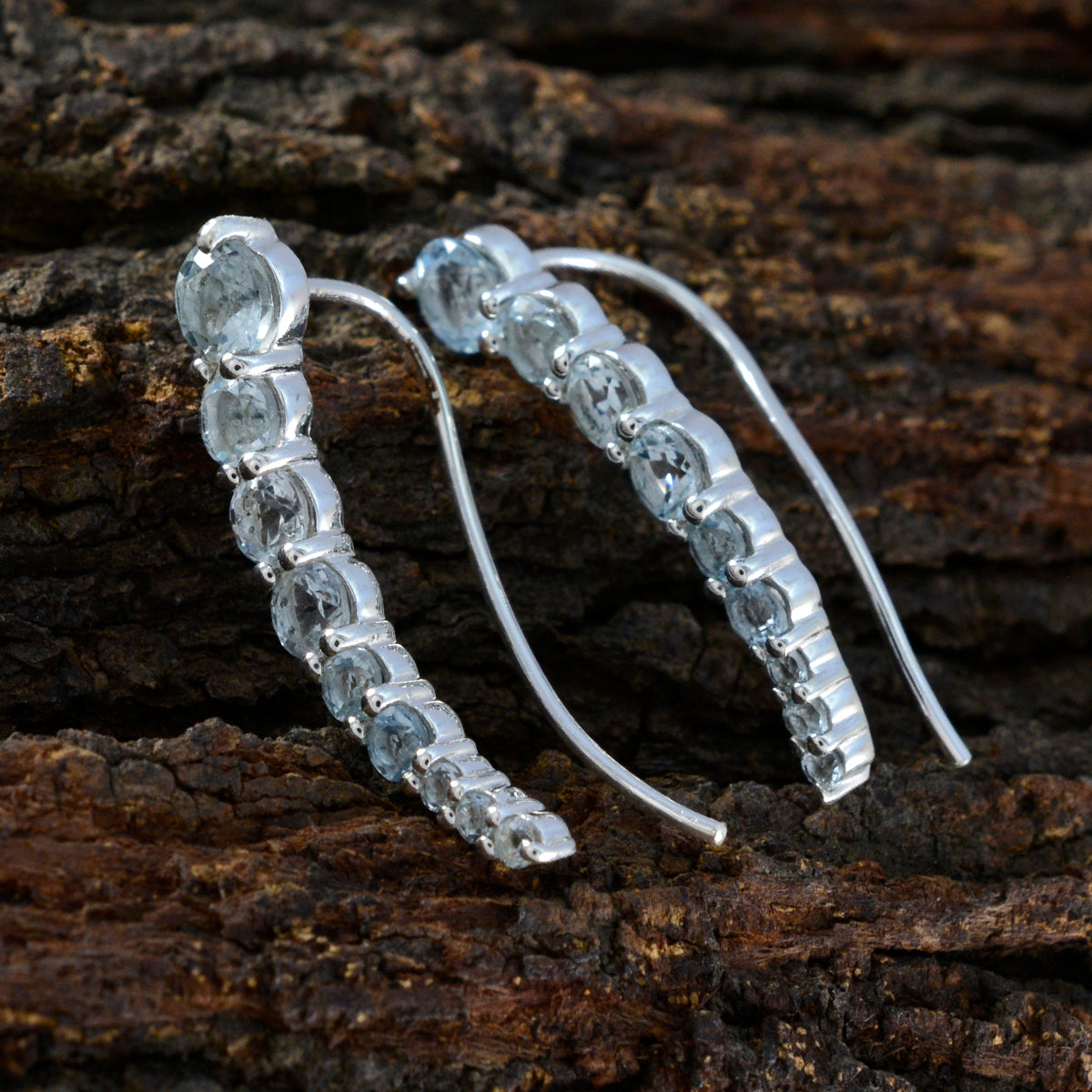 Blue-Topaz-Russian-Yuna-multiple-EarCuff-Blue-Silver-Earring