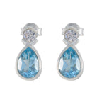Blue-Topaz-Latin-American-Carolina-Toi-et-Moi-Stud-Blue-Sterling-Silver-Earring