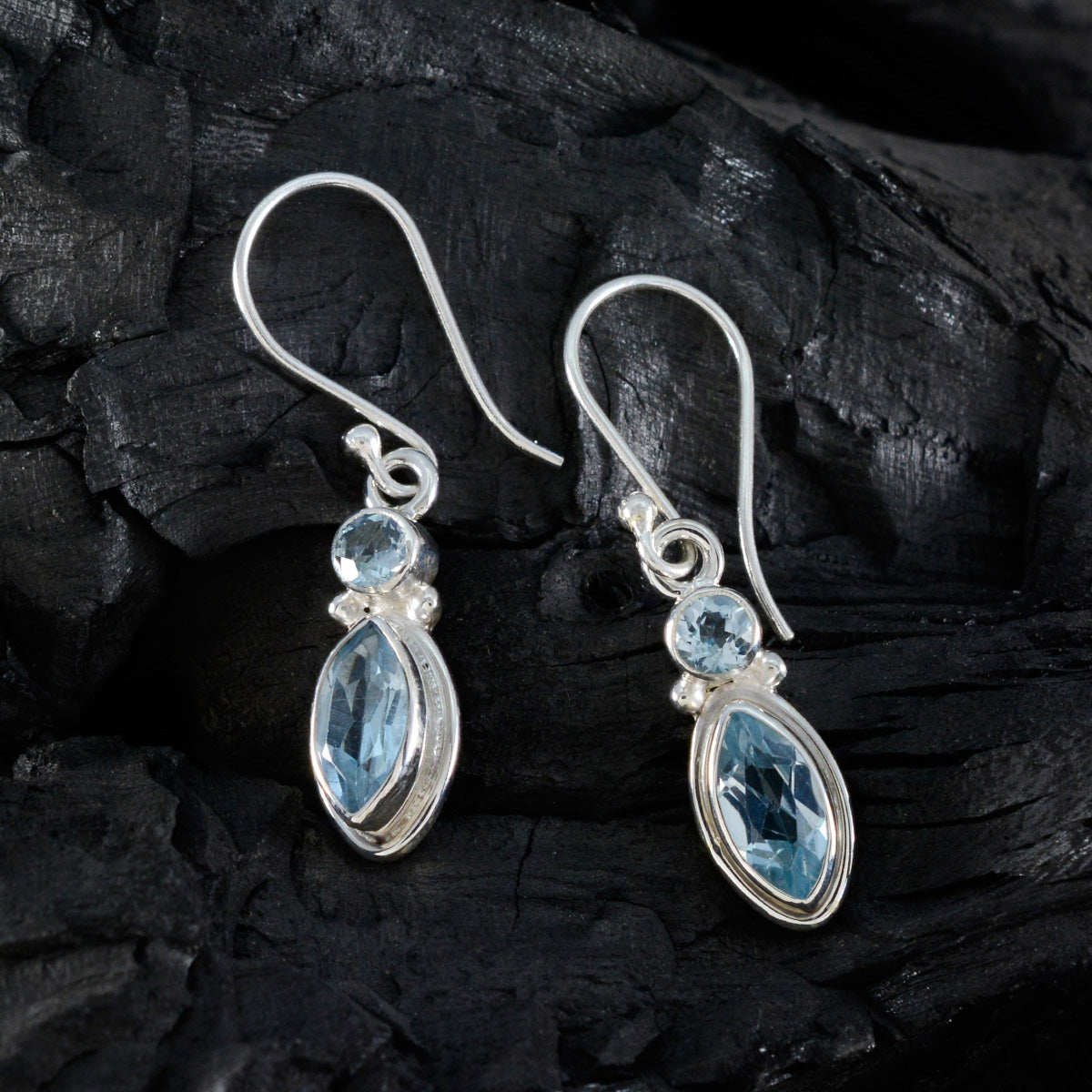 Blue-Topaz-Latin-American-Aria-Toi-et-Moi-Dangle-Blue-925-Sterling-Silver-Earring