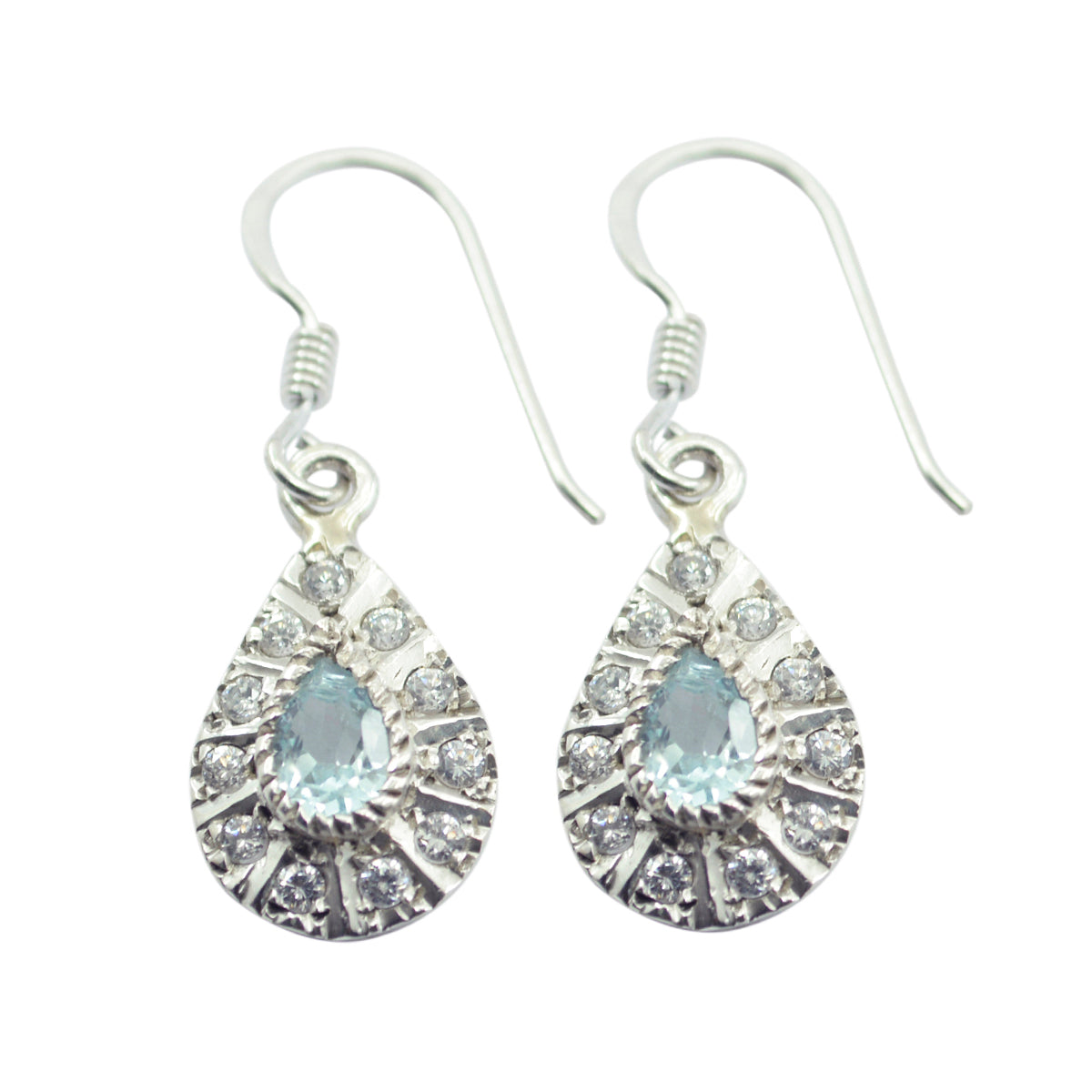 Blue-Topaz-American-Agnes-multiple-Dangle-Blue-925-Sterling-Silver-Earring Image principale du produit