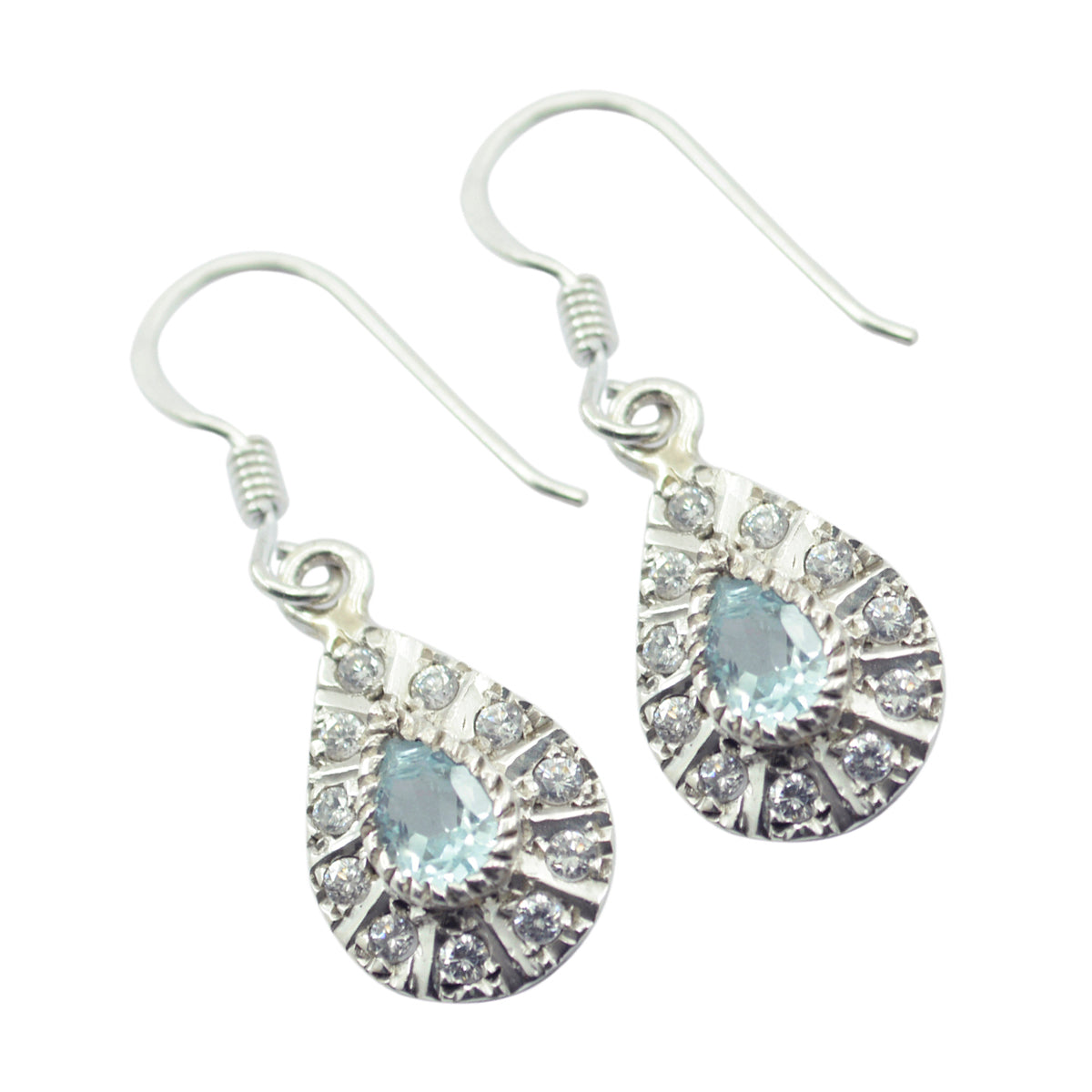Blue-Topaz-American-Agnes-multiple-Dangle-Blue-925-Sterling-Silver-Earring