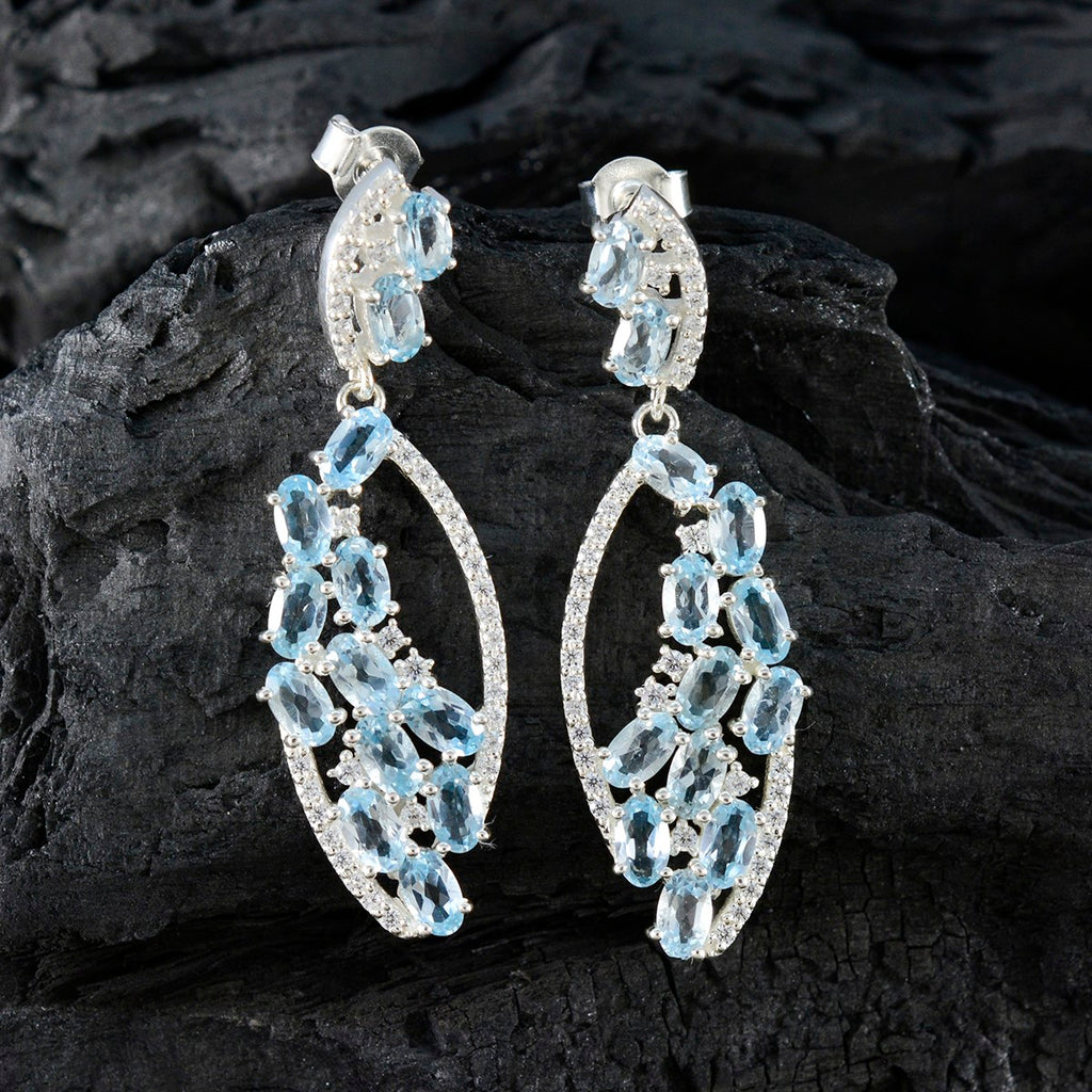 Blue-Topaz-American-Amanda-multiple-Stud-Blue-925-Silver-Earring
