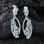 Blue-Topaz-American-Amanda-multiple-Stud-Blue-925-Silver-Earring