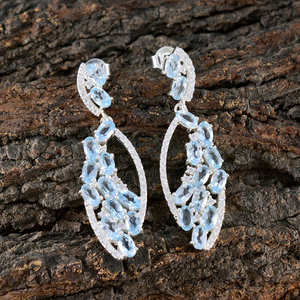 Blue-Topaz-American-Amanda-multiple-Stud-Blue-925-Silver-Earring