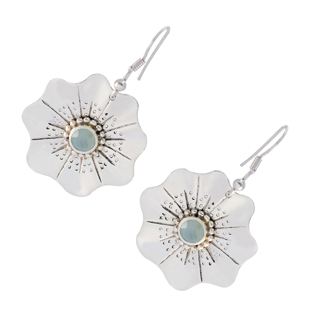 Chalcedony-Spanish-Addison-Solitaire-Dangle-Blue-Silver-Earring