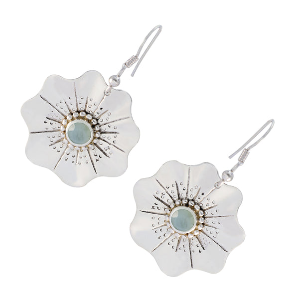 Chalcedony-Spanish-Addison-Solitaire-Dangle-Blue-Silver-Earring
