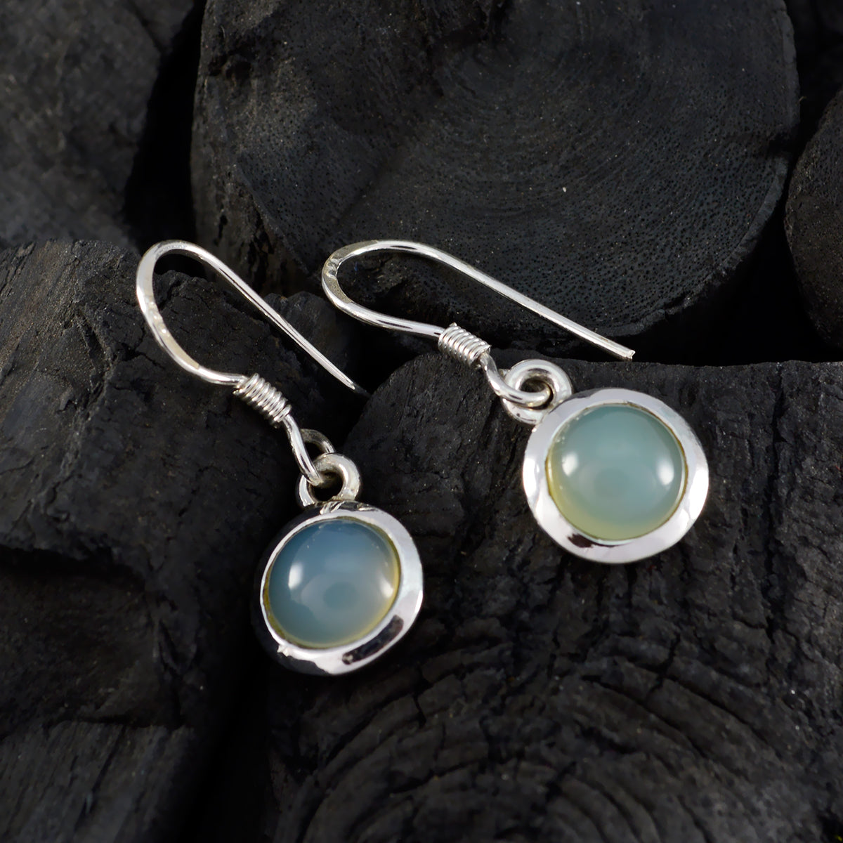 Chalcedony-Australian-Audrey-Solitaire-Dangle-Blue-Sterling-Silver-Earring