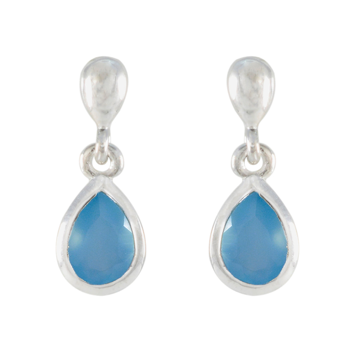 Chalcedony-Moroccan-Zoey-Solitaire-Stud-Blue-925-Sterling-Silver-Earring Immagine principale del prodotto