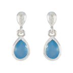 Chalcedony-Moroccan-Zoey-Solitaire-Stud-Blue-925-Sterling-Silver-Earring
