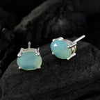 Chalcedony-Middle-Eastern-Antonia-Solitaire-Stud-Blue-92.5-Silver-Earring