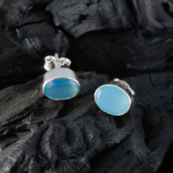 Chalcedony-Spanish-Aria-Solitaire-Stud-Blue-92.5-Silver-Earring