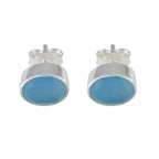 Chalcedony-Spanish-Aria-Solitaire-Stud-Blue-92.5-Silver-Earring
