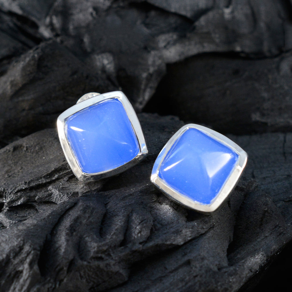 Chalcedony-Japanese-Daniela-Solitaire-Stud-Blue-92.5-Silver-Earring