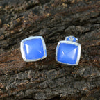 Chalcedony-Japanese-Daniela-Solitaire-Stud-Blue-92.5-Silver-Earring
