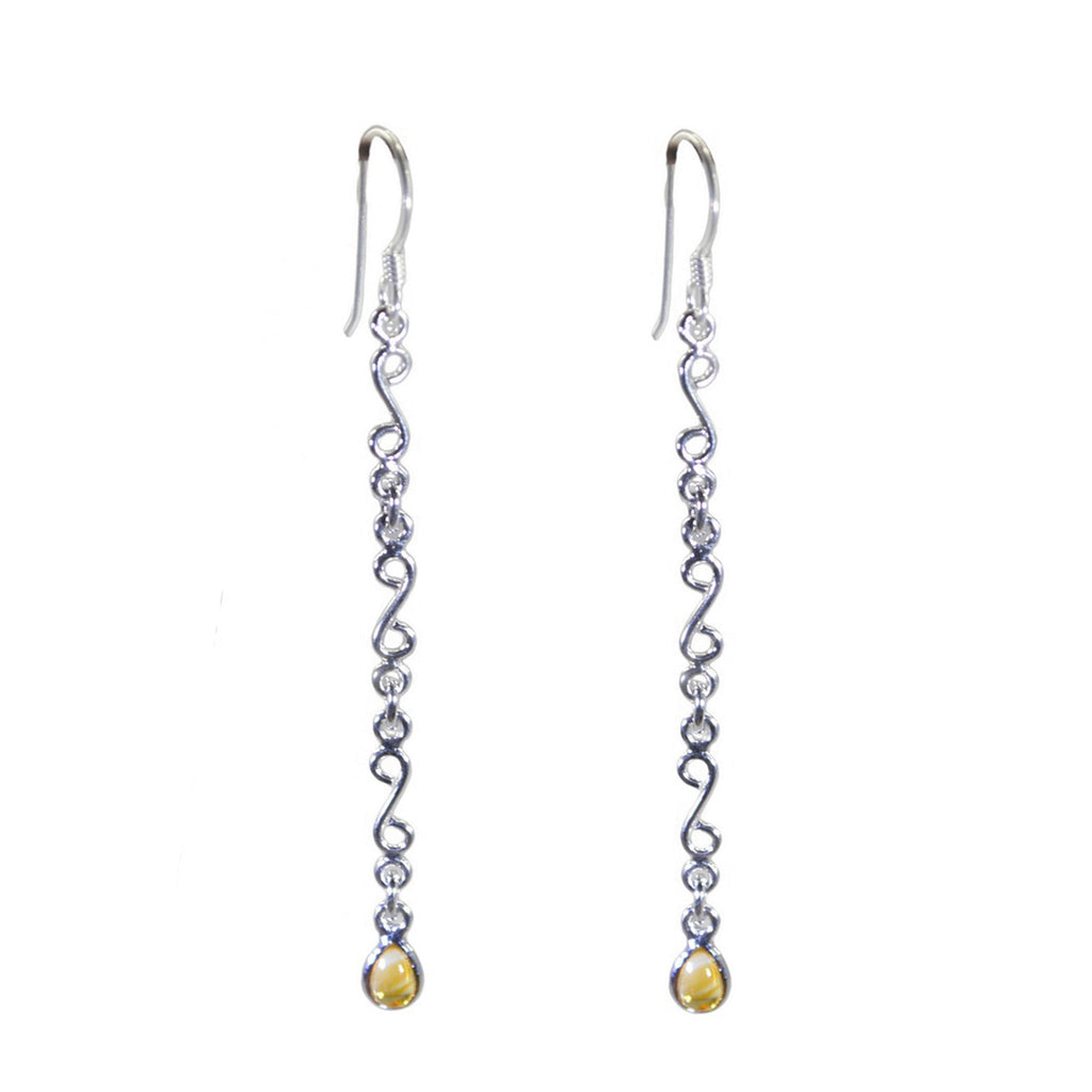 Citrine-Korean-Nora-multiple-Dangle-Yellow-Sterling-Silver-Earring