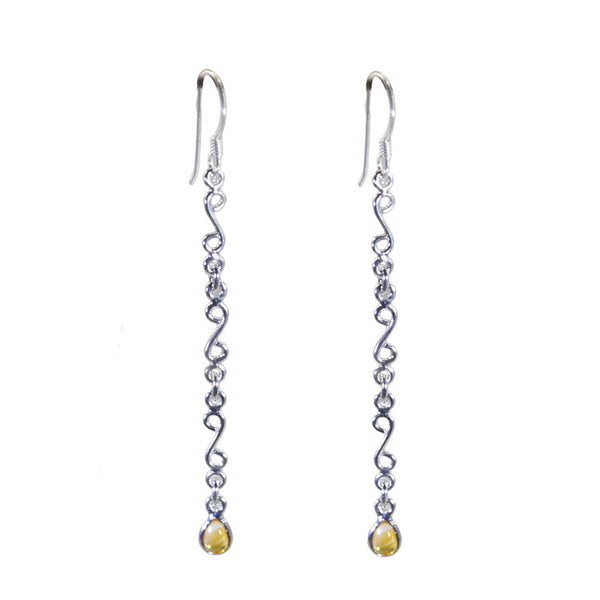 Citrine-Korean-Nora-multiple-Dangle-Yellow-Sterling-Silver-Earring