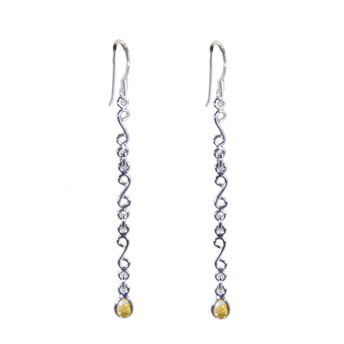 Citrine-Korean-Nora-multiple-Dangle-Yellow-Sterling-Silver-Earring