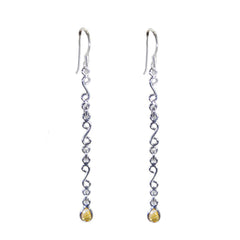 Citrine-Korean-Nora-multiple-Dangle-Yellow-Sterling-Silver-Earring