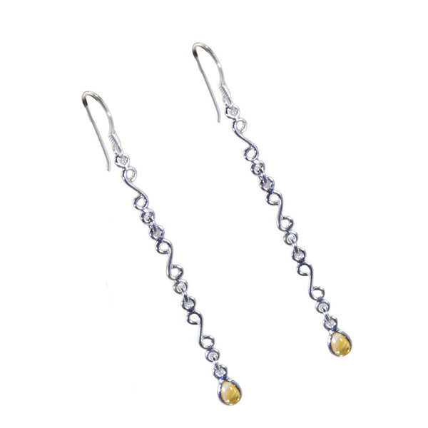Citrine-Korean-Nora-multiple-Dangle-Yellow-Sterling-Silver-Earring