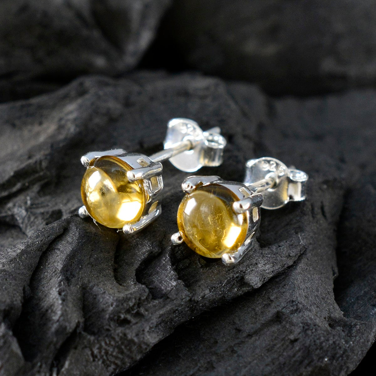 Citrine-American-Fernandaa-Solitaire-Stud-Yellow-92.5-Silver-Earring