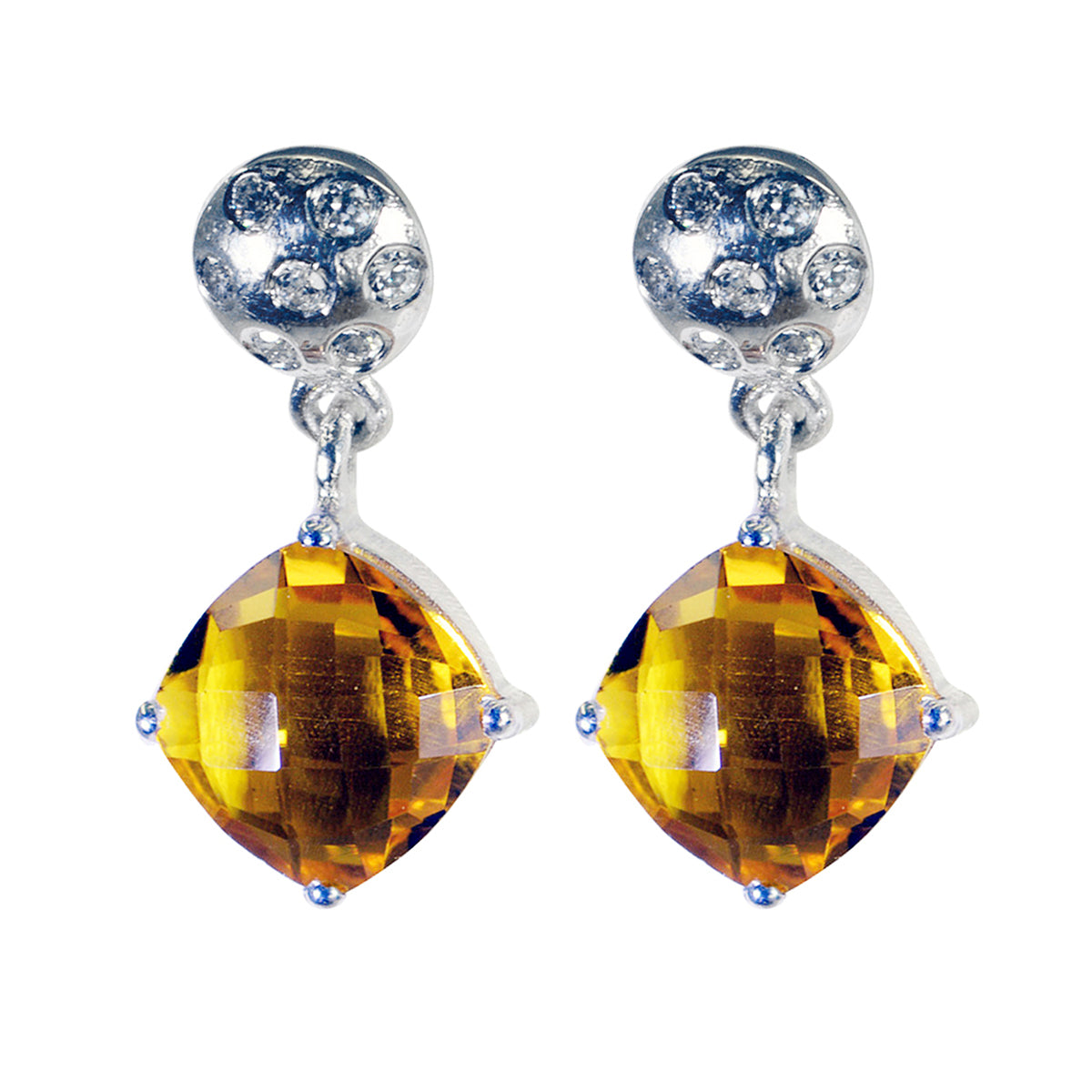 Citrine-German-Bella-multiple-Stud-Yellow-92.5-Silver-Earring Imagen principal del producto