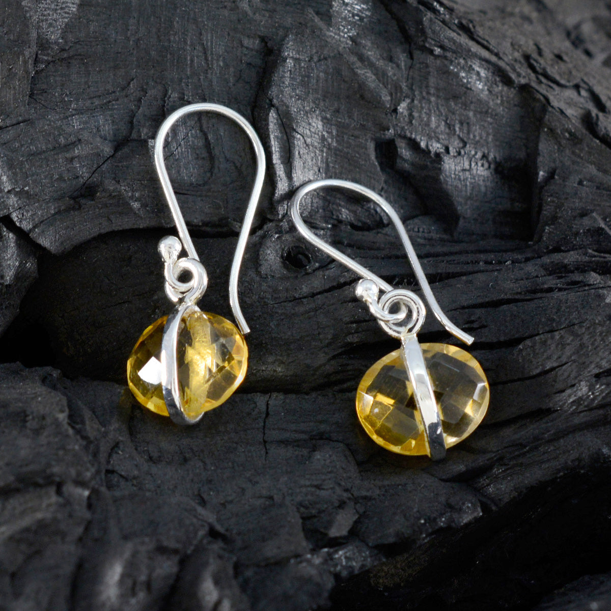 Citrine-French-Lili-Solitaire-Dangle-Yellow-Silver-Earring