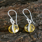 Citrine-French-Lili-Solitaire-Dangle-Yellow-Silver-Earring