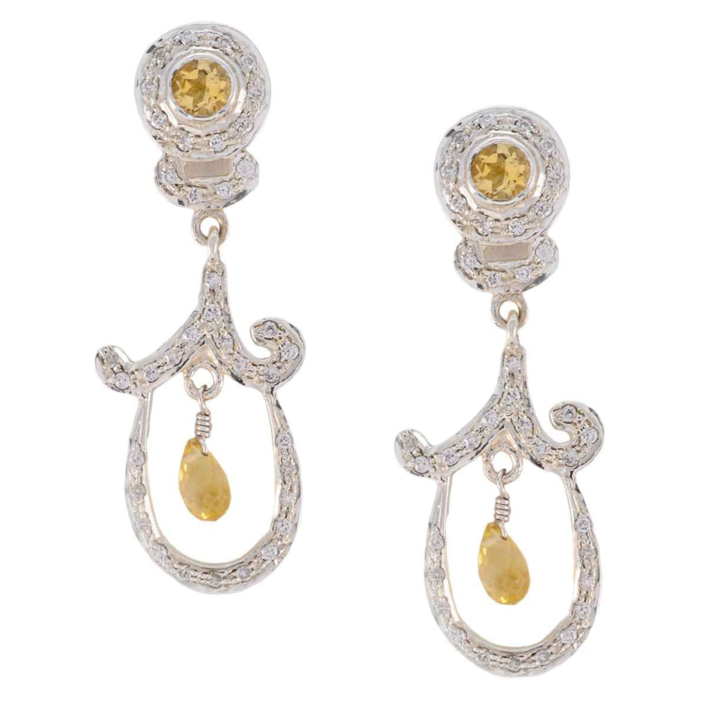 Citrine-Indian-Maria-multiple-Stud-Yellow-925-Sterling-Silver-Earring