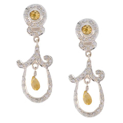 Citrine-Indian-Maria-multiple-Stud-Yellow-925-Sterling-Silver-Earring