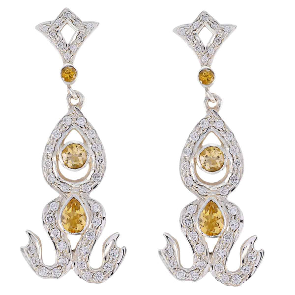 Citrine-American-María-multiple-Stud-Yellow-925-Silver-Earring