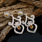 Citrine-Indian-Meera-multiple-Stud-Yellow-Silver-Earring