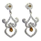 Citrine-Indian-Meera-multiple-Stud-Yellow-Silver-Earring