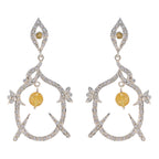 Citrine-Indian-Lakshmi-multiple-Stud-Yellow-Silver-Earring