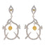 Citrine-Indian-Lakshmi-multiple-Stud-Yellow-Silver-Earring