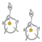 Citrine-Indian-Lakshmi-multiple-Stud-Yellow-Silver-Earring