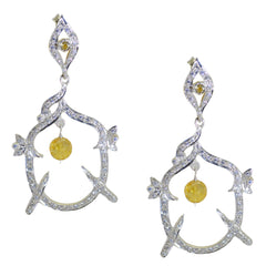 Citrine-Indian-Lakshmi-multiple-Stud-Yellow-Silver-Earring