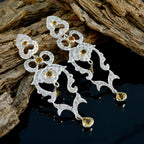 Citrine-Indian-Natcha-multiple-Stud-Yellow-92.5-Silver-Earring